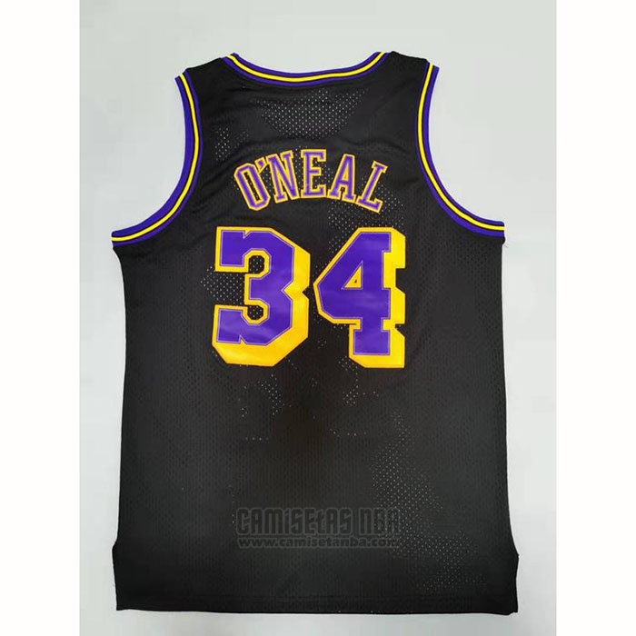 Camiseta Los Angeles Lakers Shaquille O'neal #34 Mitchell & Ness 1996-97 Negro